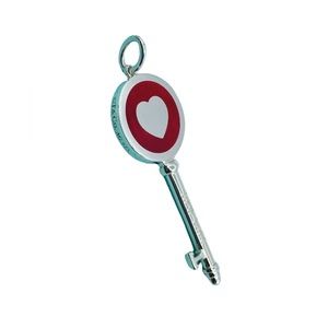 TIFFANY & CO. 🩵 Authentic | .925/Red Enamel Medium Size Key Charm *BRAND NEW